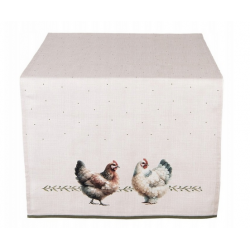 Bieżnik Bawełna Beżowy Kury...