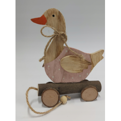 Figurka Drewniana Gęś Różowa