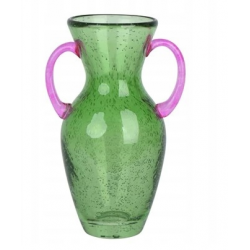 Wazon Szklany Zielony Różowy